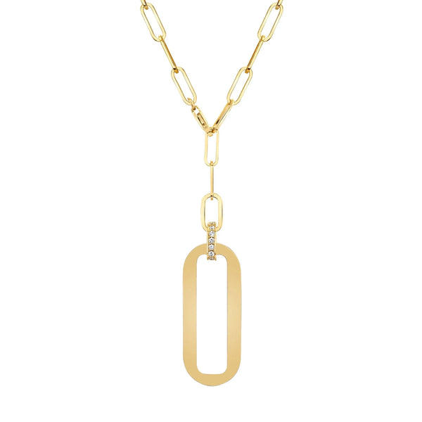 MICHAEL M Necklaces Plain Longline Link Medallion Lariat