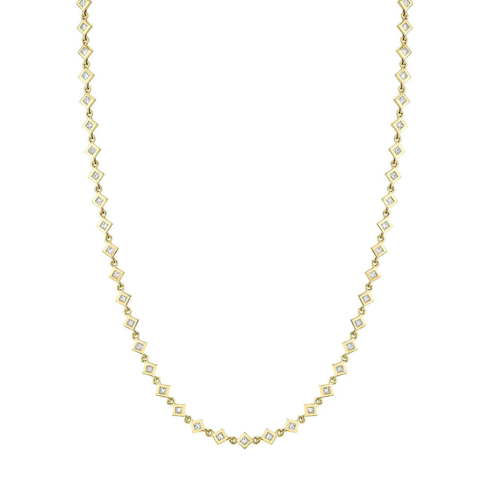 Princess Bezel Tennis Necklace