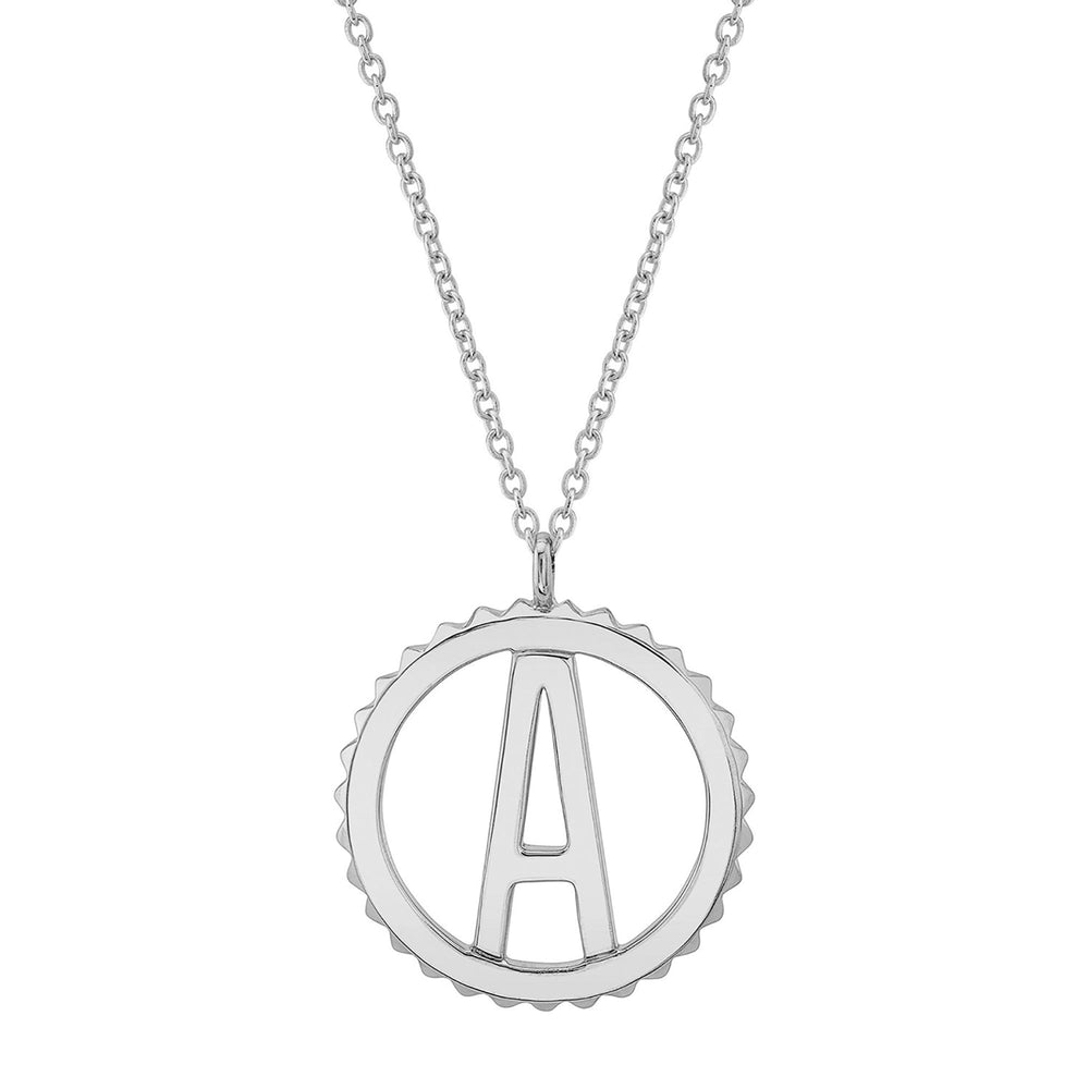Silver Tetra Initial Medallion