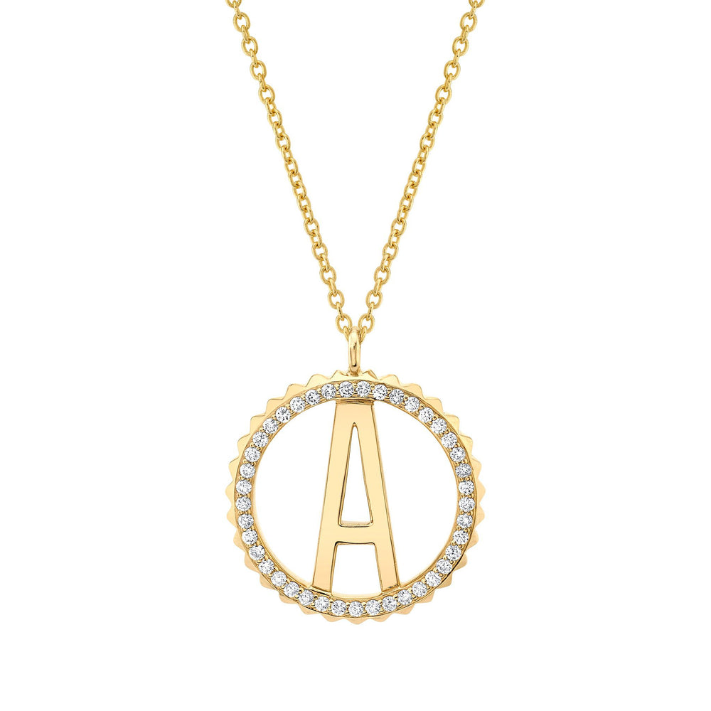Tetra Pavé Initial Medallion