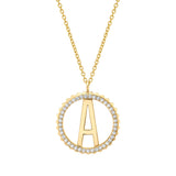 Tetra Pavé Initial Medallion