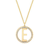 Tetra Pavé Initial Medallion
