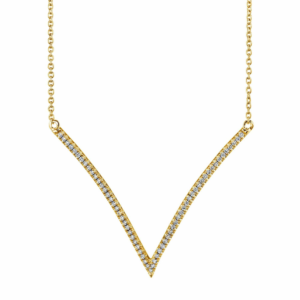 Wide V Diamond Pendant