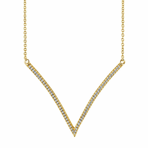 MICHAEL M Necklaces Wide V Diamond Pendant