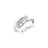 Montage Pave Knife Edge Bypass Ring