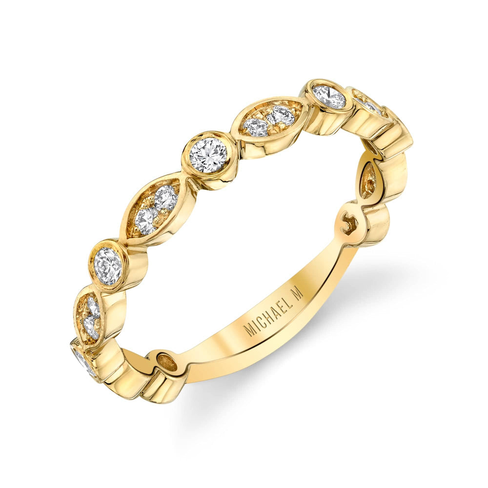 Marquise and Circle Pavé Diamond Band