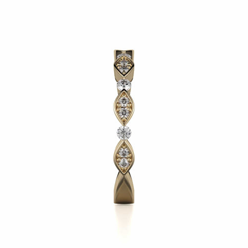 MICHAEL M Wedding Bands Bezel Marquise Diamond Band