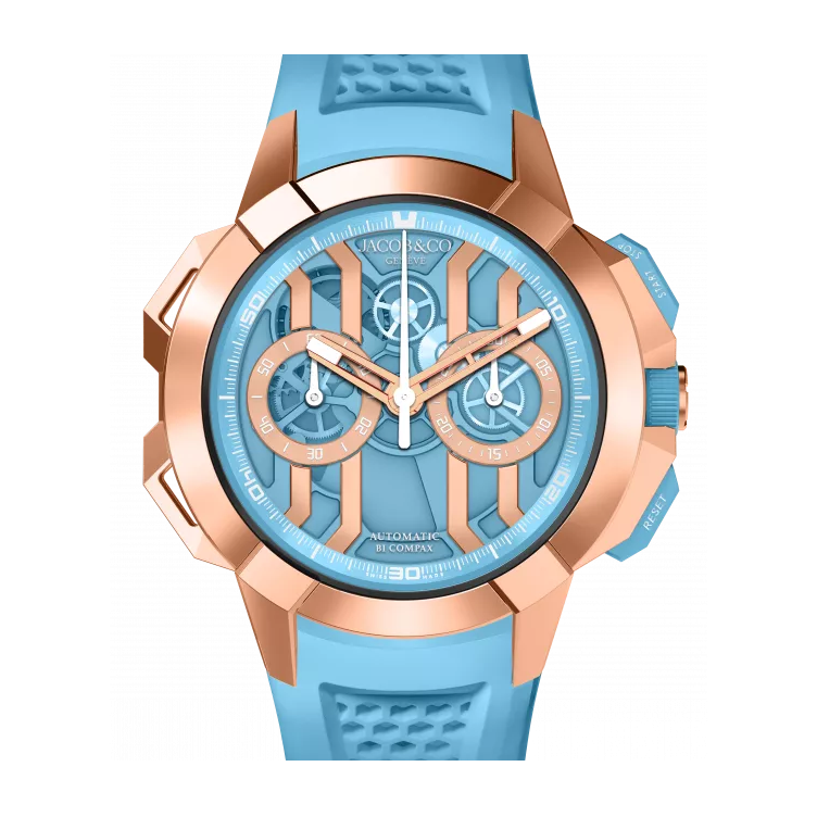 Jacob & Co. Epic X Chrono Rose Gold Light Blue 44mm Watch