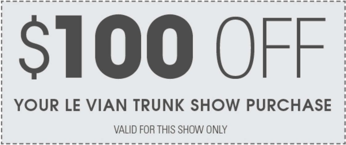 Le Vian $100 off coupon