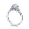 Round with Cushion 3-Stone Engagement Ring - Image 3