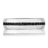 Channel Set Black Diamond in High Polish Finish Wedding Band