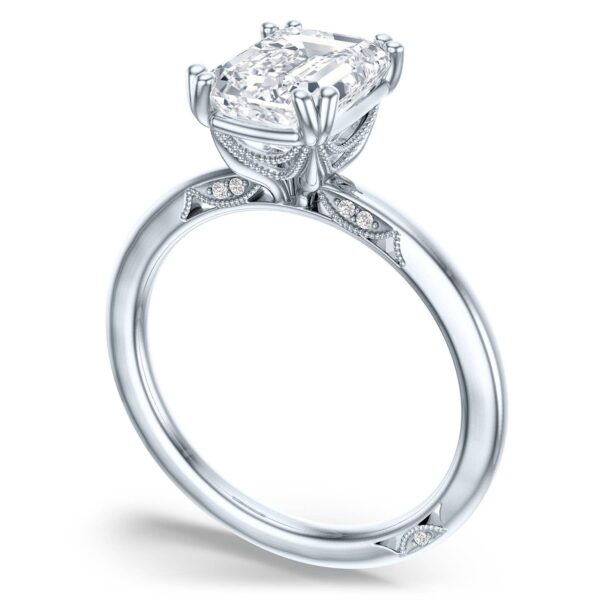 Emerald Solitaire Engagement Ring - Image 3