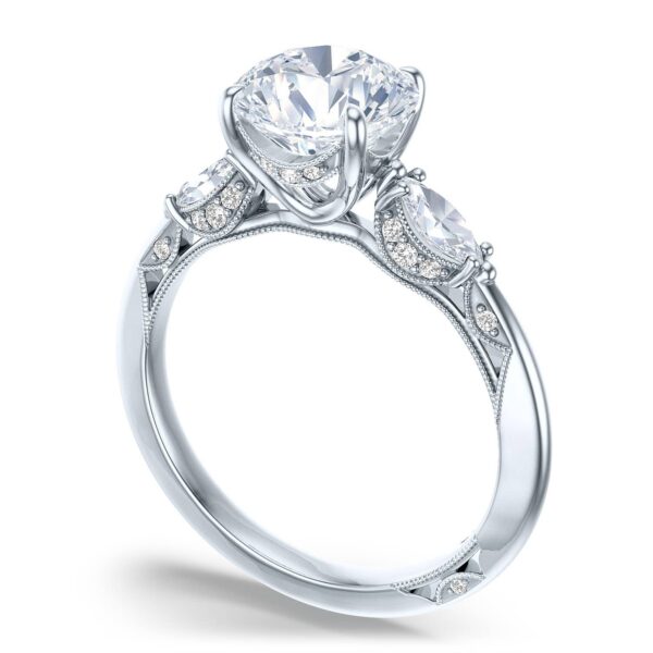 Round 3-Stone Engagement Ring - Image 3