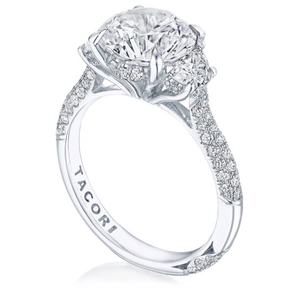 Round 3-Stone Engagement Ring - Image 3