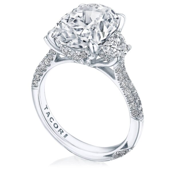 Oval 3-Stone Engagement Ring - Image 3