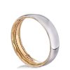 Classic Two-Tone Rounded in High Polish Finish Wedding Band - Image 3