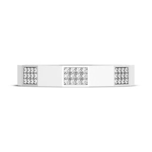 Diamond Faceted - Partial Coverage Wedding Band in High Polish  - 4mm