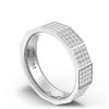 Diamond Faceted - Full Coverage Wedding Band in High Polish  - 6mm - Image 3