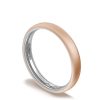 Classic Two-Tone Rounded Wedding Band in Satin Finish - Image 3