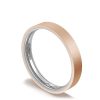 Classic Two-Tone Flat Wedding Band in Satin Finish - Image 3