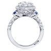 Pear 3-Stone Engagement Ring with Blue Sapphire - Image 2