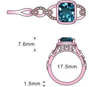 14K R/G RING 0.19 DIA 4.25 DB |E|