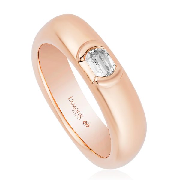 LAmour Crisscut  Diamond  Unisex Engagament Band