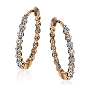 Hoop Earring in 18k Gold with Diamonds