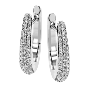 Hoop Earring in 18k Gold with Diamonds