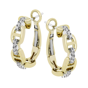 Hoop Earring in 18k Gold with Diamonds