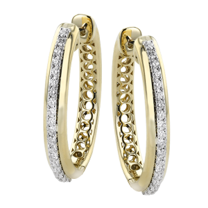 Hoop Earring in 18k Gold with Diamonds