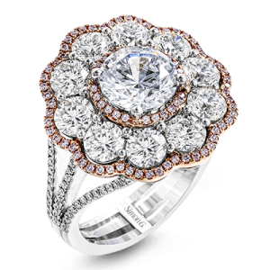 Engagement Ring in 18k Gold with Diamonds