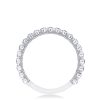 Round Bezel Droplet Wedding Band with Sapphire - Image 3