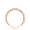 Round Bezel Droplet Wedding Band with Pink Sapphire - Image 3