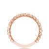 Round Bezel Droplet Wedding Band with Ruby - Image 3