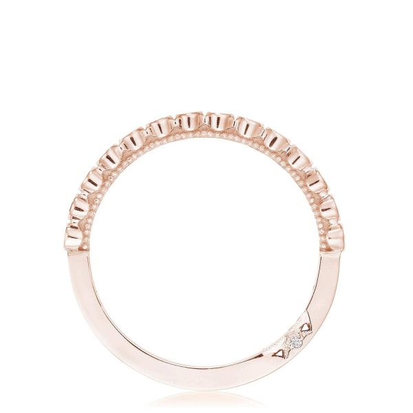 Round Bezel Droplet Wedding Band with Black Diamond - Image 3