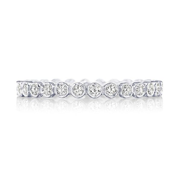 Round Bezel Droplet Wedding Band with Diamond