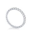 Round Bezel Droplet Wedding Band with Diamond - Image 3