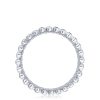 Round Bezel Droplet Wedding Band with Black Diamond - Image 3