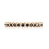 Round Bezel Droplet Wedding Band with Black Diamond - Image 2