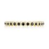 Round Bezel Droplet Wedding Band with Black Diamond