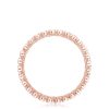 Round Bezel Droplet Wedding Band with Pink Sapphire - Image 3