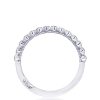 Round Bezel Droplet Wedding Band with Sapphire - Image 2