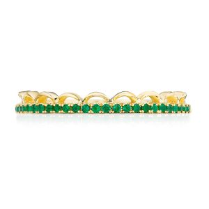 Crescent Crown Ring with Emerald