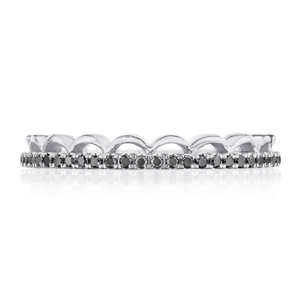 Crescent Crown Ring with Black Diamond