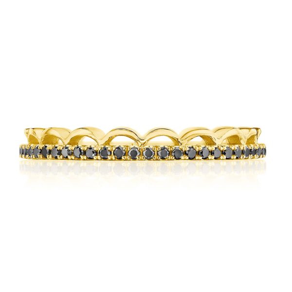 Crescent Crown Ring with Black Diamond