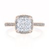 Princess with Cushion Bloom Engagement Ring