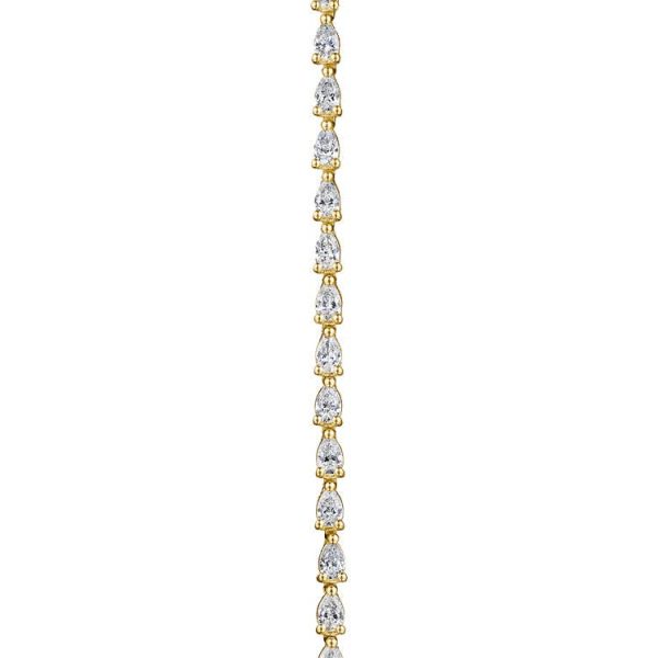 Pear Diamond Tennis Bracelet in 18k Yellow Gold - Image 2