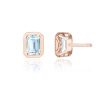 Emerald Sky Blue Topaz Stud Earring - 1.4ct - Image 2