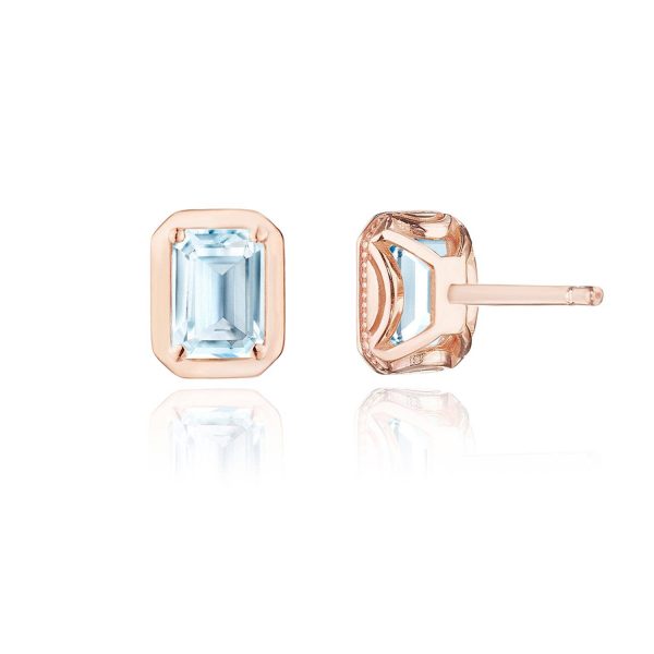 Emerald Sky Blue Topaz Stud Earring - 1.4ct - Image 2